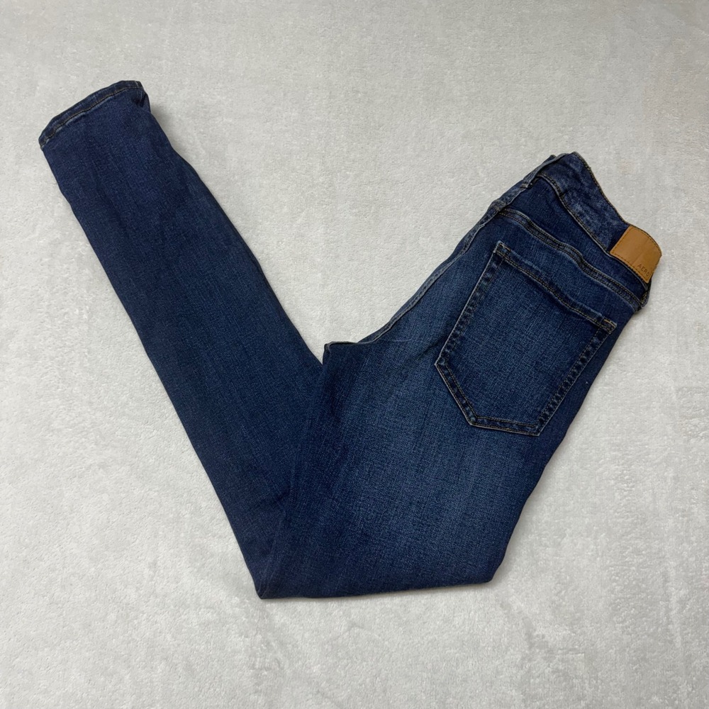 Aeropostale Womens High Rise Jegging Dark Wash Distressed Skinny Jeans 4 Long
